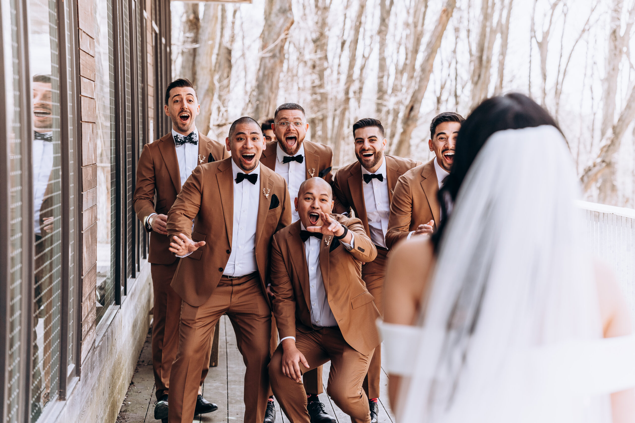 toronto-wedding-photographer groomsmen and bride first look